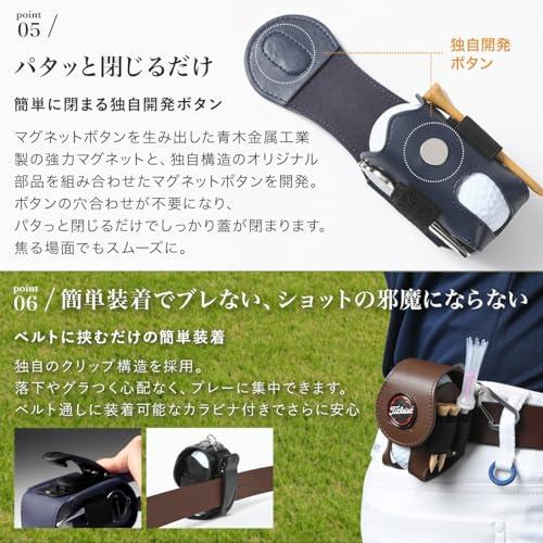 Zesty ゴルフボールケース 2 バイカラー ゴルフ ボールポーチ グリーン