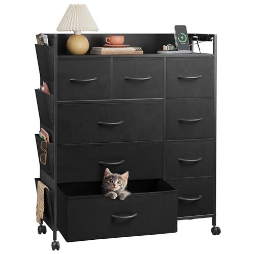 WLIVE チェスト タンス ファブリックチェスト コンセント付き USB