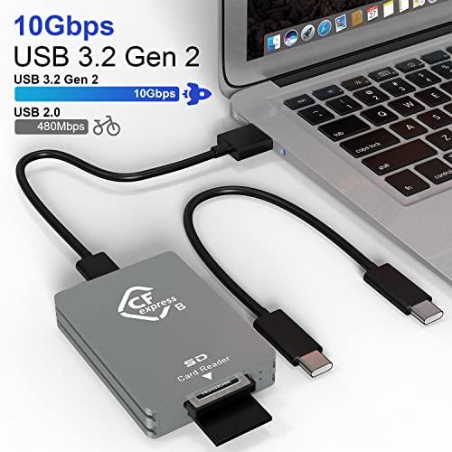 CFexpress Type B SD カードリーダー USB C、デュアルスロット