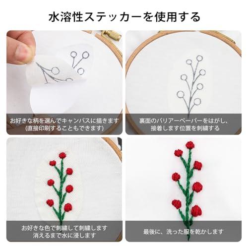 aninako 刺繍シート A4紙2枚 プリンタブル 水に溶ける刺繍シート 刺繍