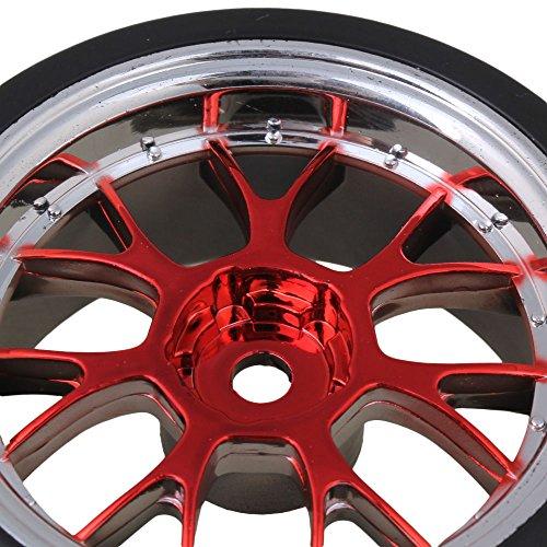 Mxfans 4個入れ レッド 滑らかなハードドリフトタイヤ Y-クローム