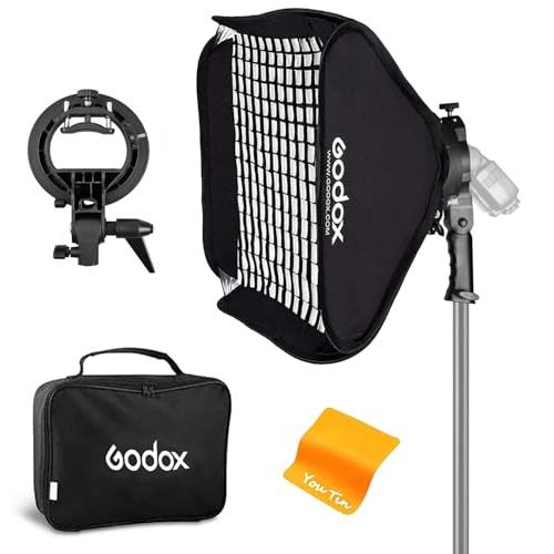 Godox ML60 撮影用ライト セット&LAOFASソフトボックス GODOXグリッドソフトボックス60×60cm 折りたたみ S型ボウエンマウント