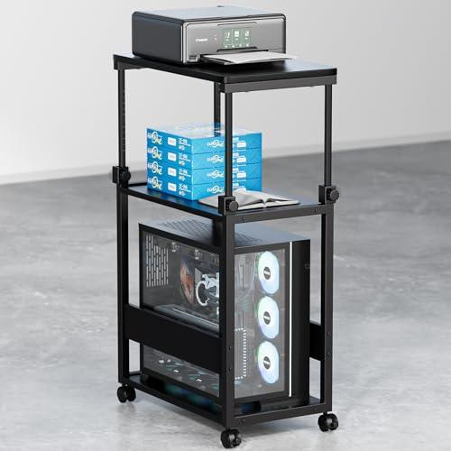 幅35×奥行60×高さ67.5〜95cmパソコンワゴン 昇降式 PCゲーミング cpu