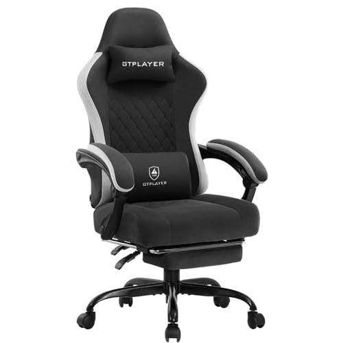 GTRACING ゲーミングチェア ファブリック デスクチェア オットマン  