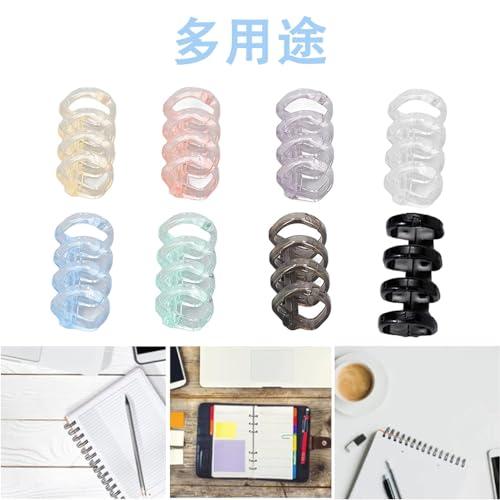 Selinear バインダーリング 24個セット 8色入リ PVC 製本用とじ