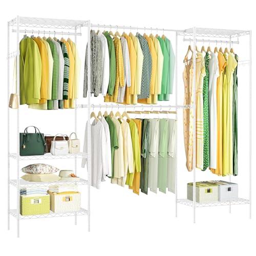 PASRLD ハンガーラック 幅調整可 伸縮式ワードローブ メタルラック PASRLD ハンガーラック 幅調整可 伸縮式ワードローブ メタルラック 棚