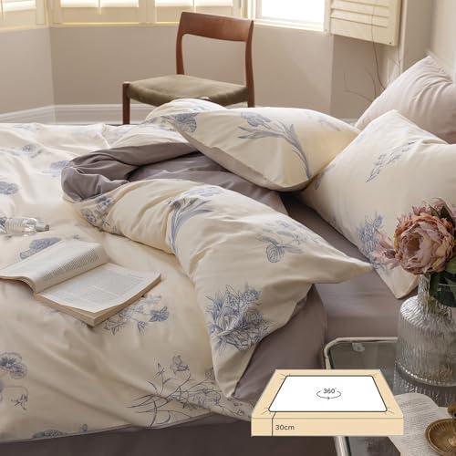 BUKAROOM 布団カバー 綿 100％ ダブル 4点セット 寝具カバーセット