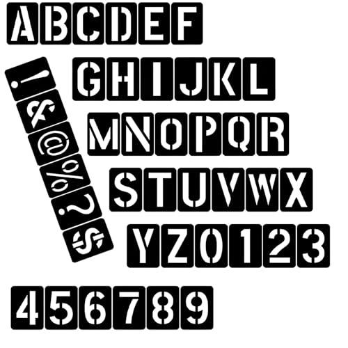 再利用可能プラスチック ステンシル アルファベット文字 数字 1-9 A-Z