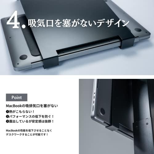 techyou ノートPCスタンド デスクサイド デスク下 収納 縦置き スチール製 desk under PC stand 黒_4