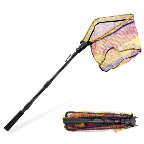KOMCLUB 玉網 タモ網 折りたたみ式 ランディングネット ガラス繊維