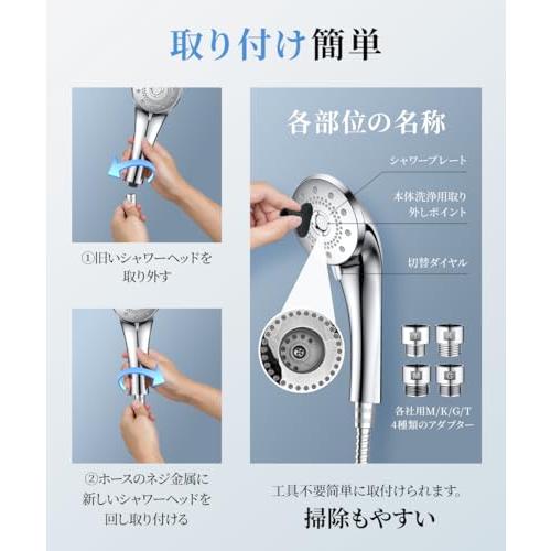 シャワーヘッド マイクロナノバブル 2025新モデル・美容保湿・5段階