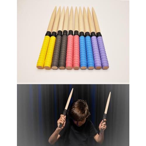 XUANDONG マイバチ 太鼓バチ 交換用グリップ 木製 硬材 テーパー加工 2