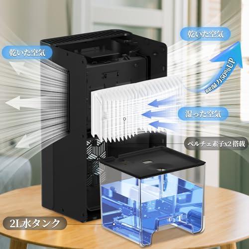 Ausfly 除湿機 小型 強力除湿 除湿器 2L大容量 約15畳対応 除湿量最大
