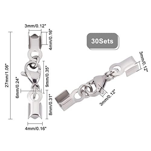 UNICRAFTALE 30セット エンドパーツ ブレスレット 留め具 304