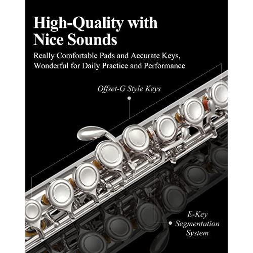 Eastar フルート カバードキー 16穴 Eメカ付き オフセット ニッケル