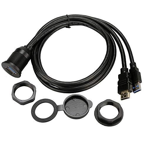 Drmtru スズキ 新型ジムニー&シエラ 車用 HDMI&USB3.0 延長パネル HDMI&USBアダプタセット 防水ケーブル ダッシュボー｜luxspei｜03