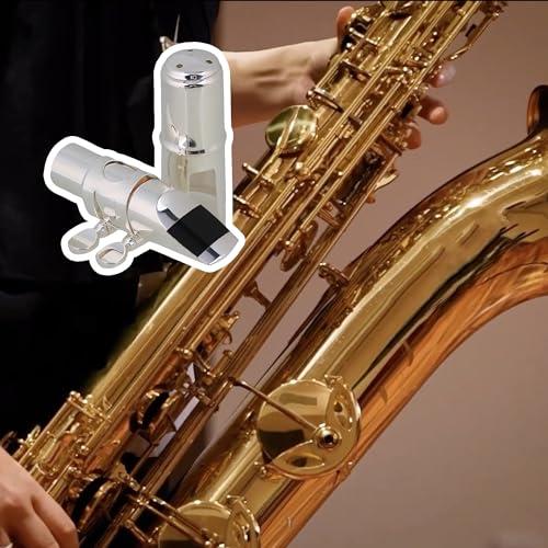 Yibuy シルバー ＃6 アルトサックスマウスピース with Cap Ligature E