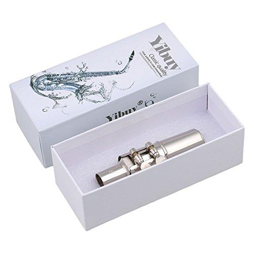 Yibuy シルバー ＃6 アルトサックスマウスピース with Cap Ligature E