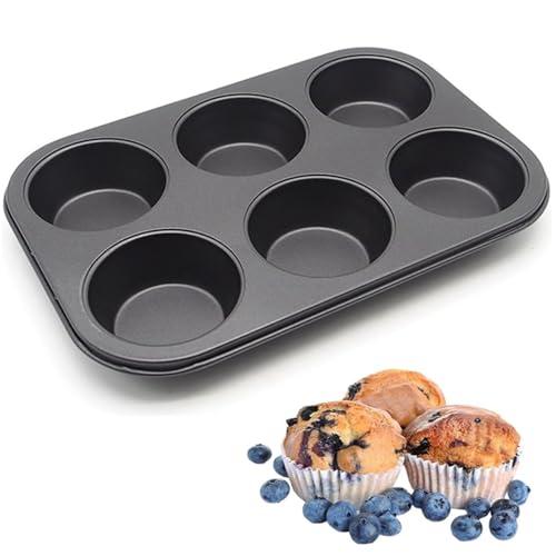 LIKENNY マフィン型 ケーキ金型 ベーキングカップ 6個取り ドーナツ型 タルト型 DIY プレート 炭素鋼 粘りにくい マドレーヌ型 ベ の商品画像