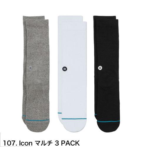 STANCE SOCKS スタンスソックス 靴下 ICON AMERICAN JOVEN OG CASUAL 3PACK 3足 セット 無地 シンプル 黒 白 ホワイト メンズ 定番 ブランド おしゃれ スポーツ｜luxurious-store｜23