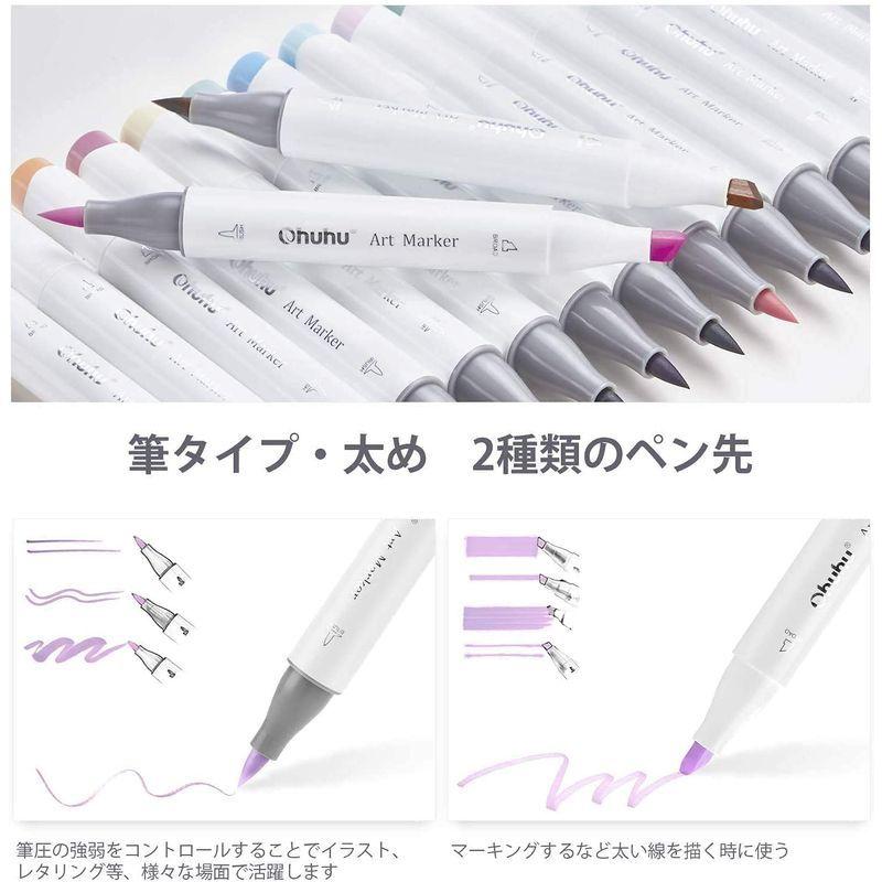 安価 ワタナベ 216色 パステルカラー Ohuhu 筆 細字 手帳 ブレンダーペン付き ふでタイプ 筆先 浅い色 基本色 濃淡色 薄色 イラストマーカー コミック画材 Www Amf46 Fr