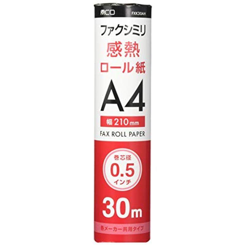 超激得SALE ミヨシ MCO FAX用感熱ロール紙 A4 0.5インチ 30m巻