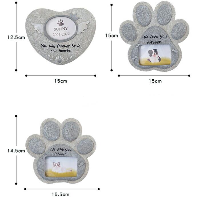 送料無料 ペット 墓石 メモリアル 位牌 仏具 メモリアルオブジェ 犬 愛犬 猫 ハート 記念品 思い出 写真立て 仏壇 | ブランド登録なし | 09