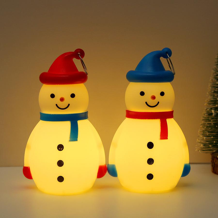 クリスマス　雪だるま  ナイトライト ベッドサイドライト テーブルライト デスクライト 間接照明 送料無料 2個セット 電池式｜luxwell｜02