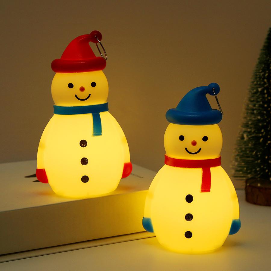 クリスマス　雪だるま  ナイトライト ベッドサイドライト テーブルライト デスクライト 間接照明 送料無料 2個セット 電池式｜luxwell｜03