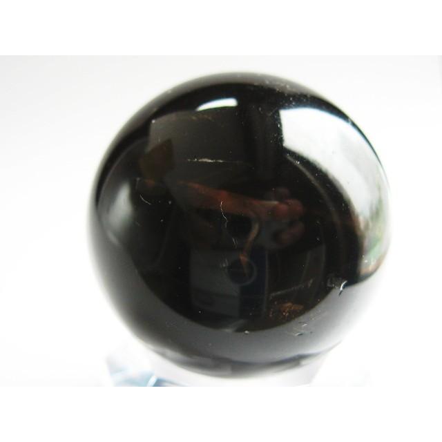 モリオン丸玉　黒水晶　チベット産　魔除け　天然石　鉱物　62mm ☆高品質☆【置き石】丸玉 モリオン(天然黒水晶) (AAA) (約28～29mm