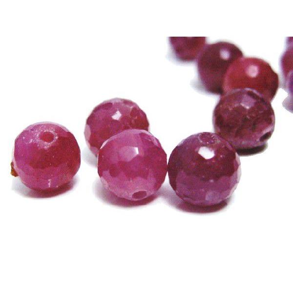 ルビー１２８面カット AAA 7.0ミリ玉 1粒売り 天然石ビーズ　　 | 