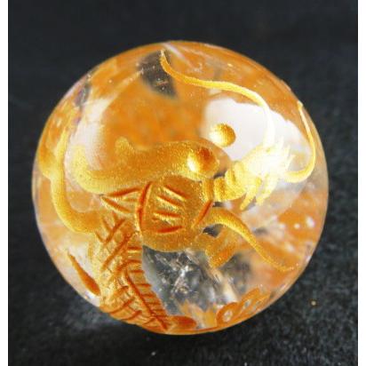 手彫彫刻 龍水晶 32mm玉 風水四神 丸玉 置物 パワーストーン : luz 
