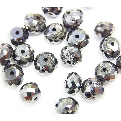 ブラック ダイヤモンド ボタンカット 3.5〜6×3.5〜6×3.5〜5mm 3粒売り 天然石 ビーズ バラ売り 穴空 ハンドメイド アクセサリーパーツ 材料 パワーストーン