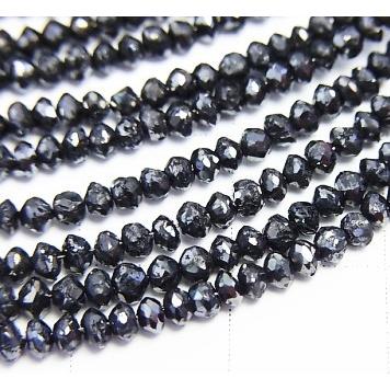 人気商品！ブラックダイヤモンドボタンカット 1.5〜2.5×1.5〜2.5×１〜２mm 約16cm 天然石 ビーズ バラ売り 穴空 アクセサリーパーツ 材料 パワーストーン_1