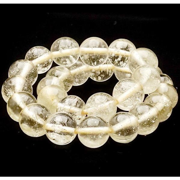 隕石ブレスレット リビアングラス 6.0mm玉 品質ランク-AAA 15.0cm