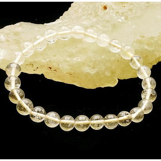 隕石ブレスレット リビアングラス 6.0mm玉 品質ランク-AAA 15.0cm