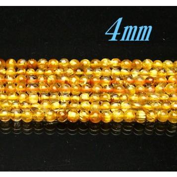 高品質 ルチルクォーツビーズ 4.0mm玉 AAA 半連/20cm/約50粒前後