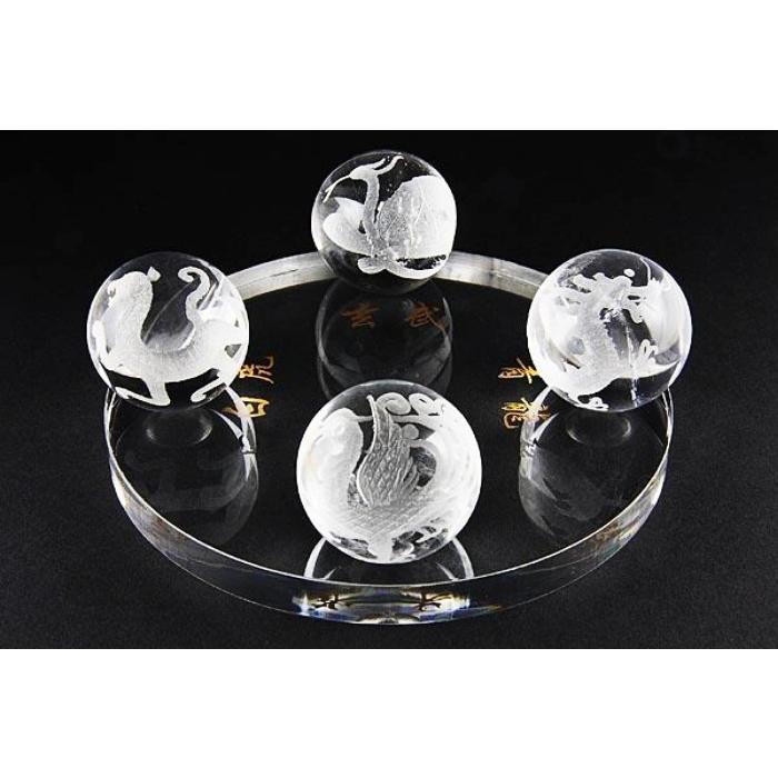 彫刻置物 水晶 30mm玉 素彫り 4個売りセット + 透明盤アクリル 彫刻置物 水晶 30mm玉 素彫り 4個売りセット + 透明盤アクリル