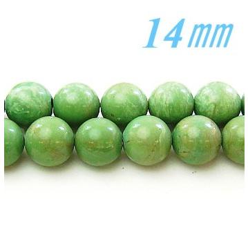 天然石ビーズ グリーンアルナイト 14.0mm/連約40cm