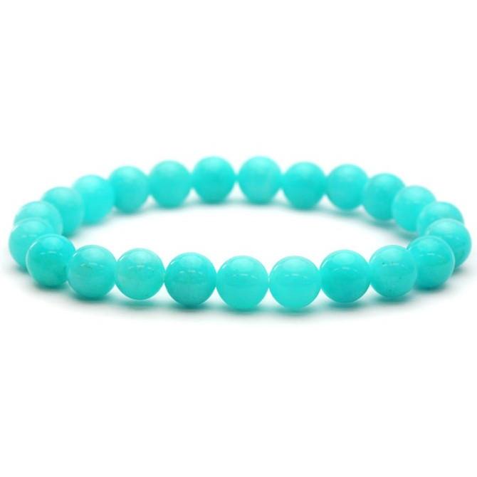 高品質ブレスレット アマゾナイト ペルー AAA 8.0mm玉 15.5センチ