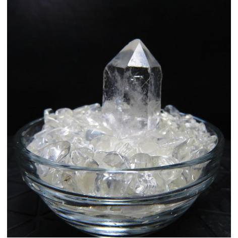 地鎮用 天然水晶ポイント (小) 1個セット ガラスケース付 水晶さざれ