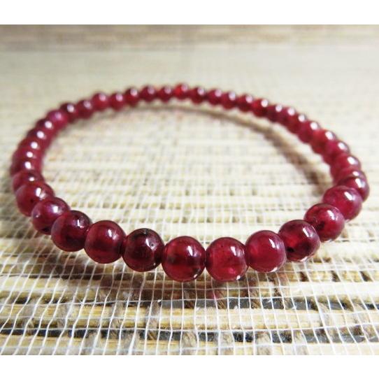 宝石質ブレスレット ルビー AAA 5.0m玉 内寸15Cm | 