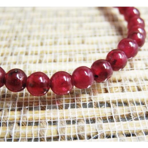 宝石質ブレスレット ルビー AAA 5.0m玉 内寸15Cm |  | 03