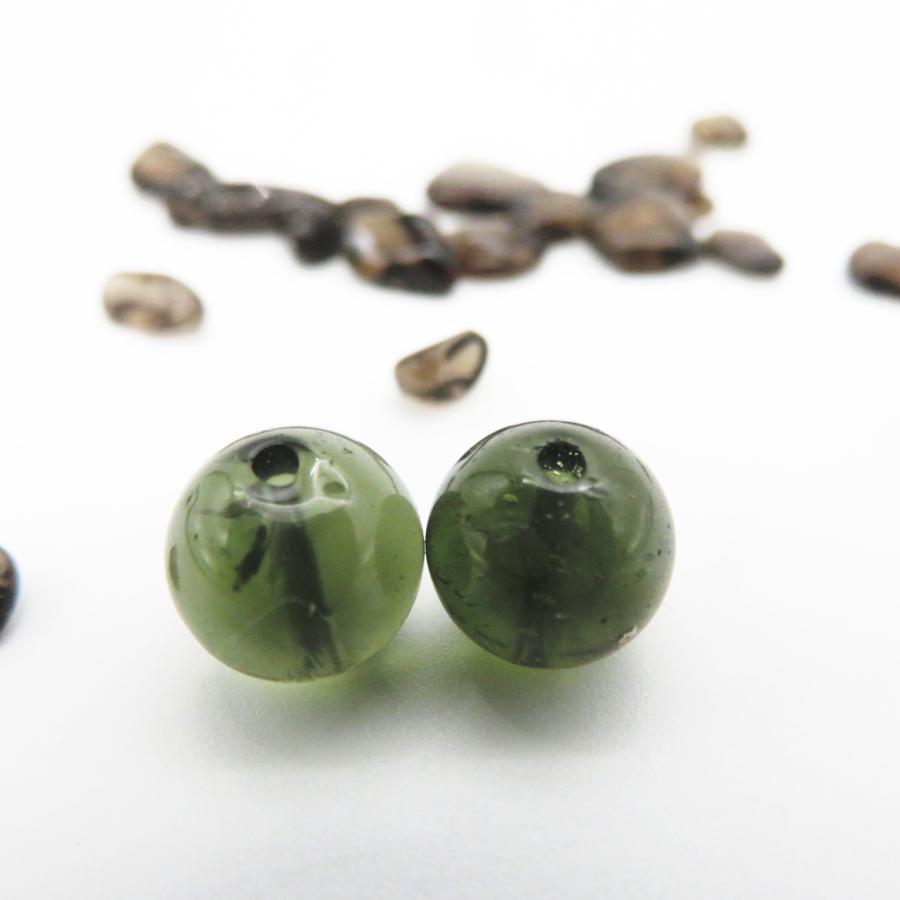 アウトレッド 隕石ビーズ モルダバイト 8.0mm玉 1粒売り