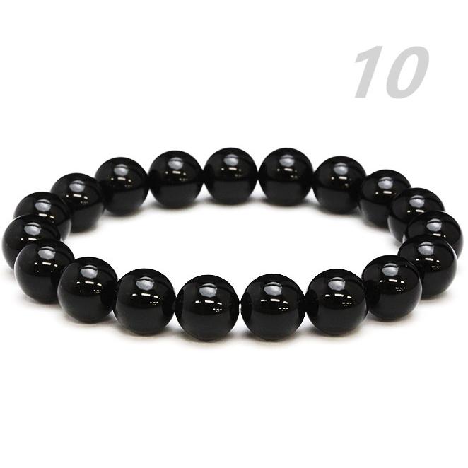 ブレスレット！チベット モリオン （黒水晶）10.0mm玉 AAA ラウンド【鑑定書付/日本】 黒水晶 原石 モリオン 原石 パワーストーン 天然石 魔除け 厄除けの画像