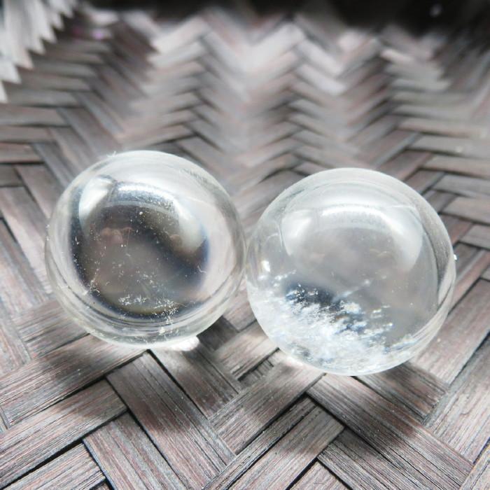 水晶丸玉 25mm玉 品質ランク-AA クリアー クラック有 1個売り 透明度