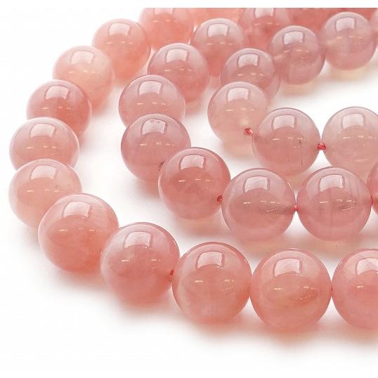 58 天然石 マダガスカル産ディープローズクォーツ 10㎜ ピアス