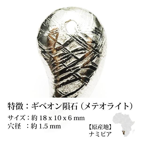 ギベオン鉄隕石　スライス標本　メテオライト　セリコ　パワーストーン　化石　根付 勾玉 ギベオン(メテオライト) 18x10x6mm 1個 鉄質隕石 ムオニナルスタ