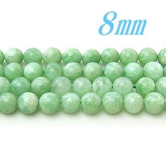 天然石ビーズ　グリーンオーソクレーズAA　8.0mm　約40cm