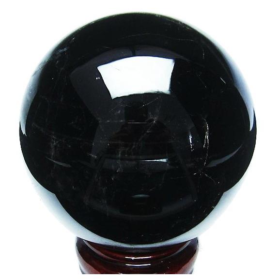 天然石丸玉 黒水晶(モリオン) 約46〜47mm 【宅急便送料無料】 : luz